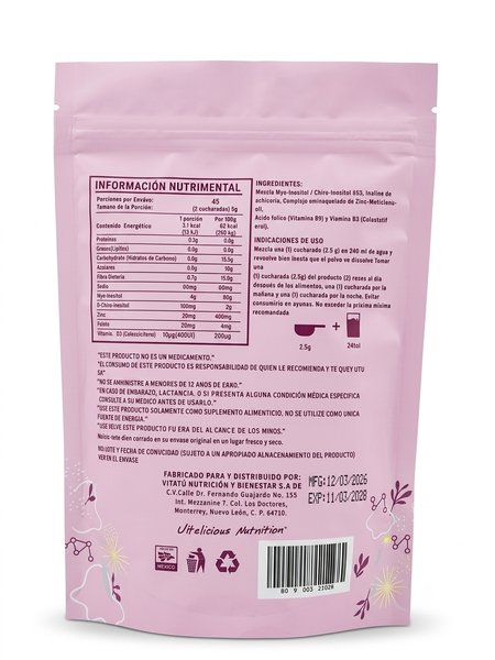 Myo & D-Chiro Inositol (+Inuline, folate, D3,  Zinc) en poudre