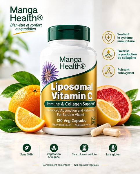 Vitamine C Liposomale "Extra Strength" 1000 mg (120 Capsules Végétariennes) – Manga Health