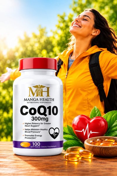 Coenzyme Q10 (Ubiquinone) — 300mg — 100 Softgels | Soutien Cardiovasculaire & Énergie