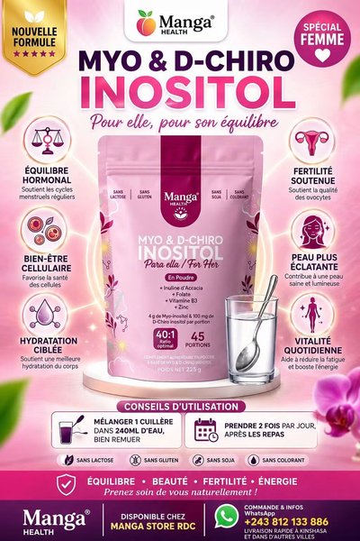 Myo & D-Chiro Inositol (+Inuline, folate, D3,  Zinc) en poudre
